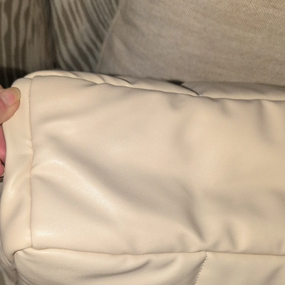 Chic Cream / Blush Puffer Tote Or Laptop Bag for Women